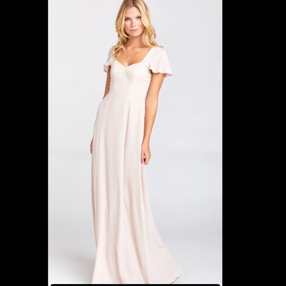 NWT Show Me Your MuMu Marie Sweetheart Maxi Dress Wedding Collection Line Beige